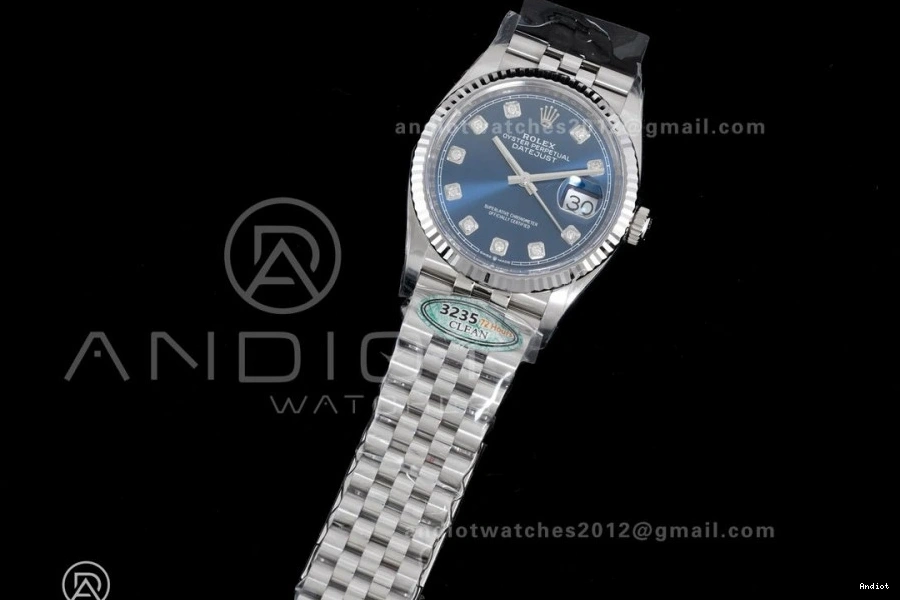 Best 1:1 Edition Dial Steel Blue 36 126234 on SH3235 DateJust Clean 904L Bracelet Jubilee Diamonds 0113